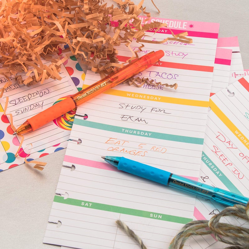 Pentel RSVP RT Colors Retractable Ballpoint Pen, (1.0mm) Medium Line, Barrel, Orange Ink, Box of 12 (BK93CRF-F) - Image 2