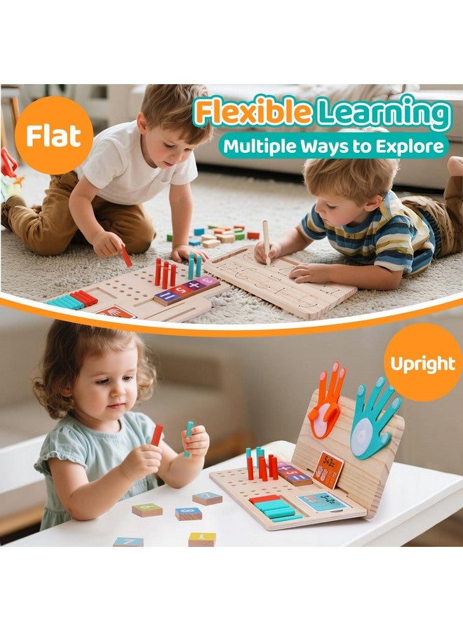 JAiiMen Montessori Math Learning Toy - Number Blocks, Counting Sticks, Tracing Board & Finger Counting, Educational Preschool STEM Sensory Toys for Toddlers, Birthday Gift for 2 3 4 5 Year Old Boys Girls Kids - Image 2