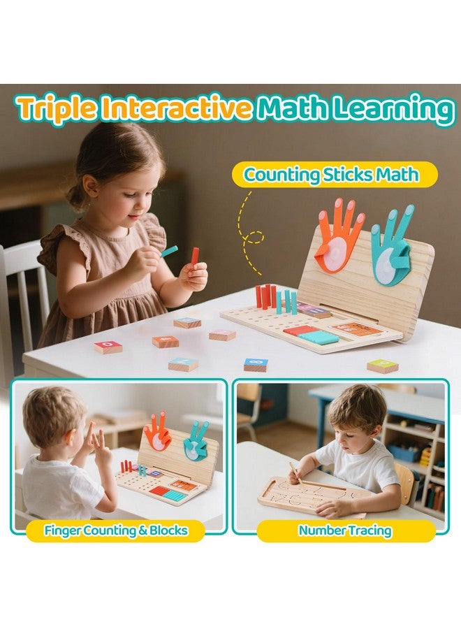 JAiiMen Montessori Math Learning Toy - Number Blocks, Counting Sticks, Tracing Board & Finger Counting, Educational Preschool STEM Sensory Toys for Toddlers, Birthday Gift for 2 3 4 5 Year Old Boys Girls Kids - Image 4