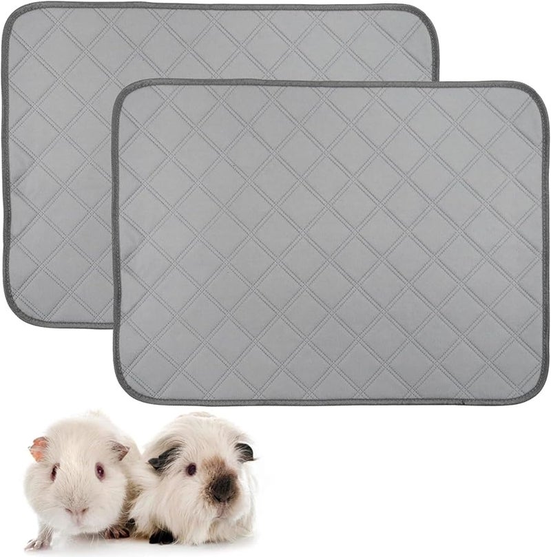 حفاضات بول حيوانات صغيرة قابلة لإعادة الاستخدام للخنازير الغينية والهامستر، بطانة أقفاص ماصة، عبوة من 2 قطعة - Image 1