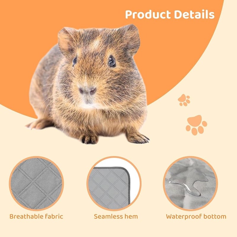 حفاضات بول حيوانات صغيرة قابلة لإعادة الاستخدام للخنازير الغينية والهامستر، بطانة أقفاص ماصة، عبوة من 2 قطعة - Image 5