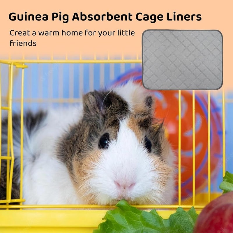 حفاضات بول حيوانات صغيرة قابلة لإعادة الاستخدام للخنازير الغينية والهامستر، بطانة أقفاص ماصة، عبوة من 2 قطعة - Image 3