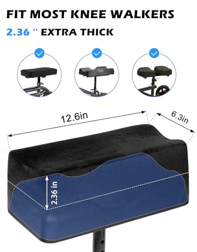 JOYTUTUS غطاء وسادة سكوتر الركبة JOYTUTUS، وسادة سكوتر الركبة للراحة، وسادة من رغوة الذاكرة بسماكة 2.36 بوصة لإكسسوارات مشي الركبة مع غطاء قابل للإزالة - Image 2