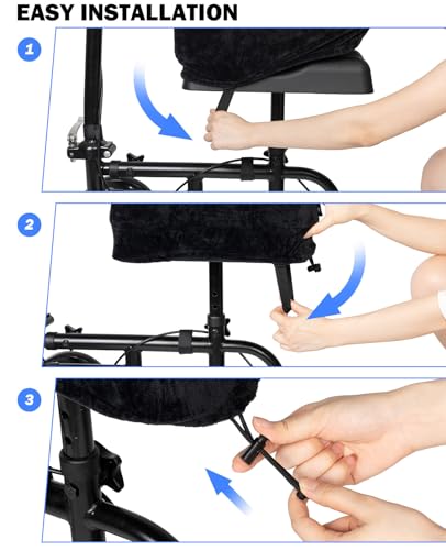 JOYTUTUS غطاء وسادة سكوتر الركبة JOYTUTUS، وسادة سكوتر الركبة للراحة، وسادة من رغوة الذاكرة بسماكة 2.36 بوصة لإكسسوارات مشي الركبة مع غطاء قابل للإزالة - Image 5