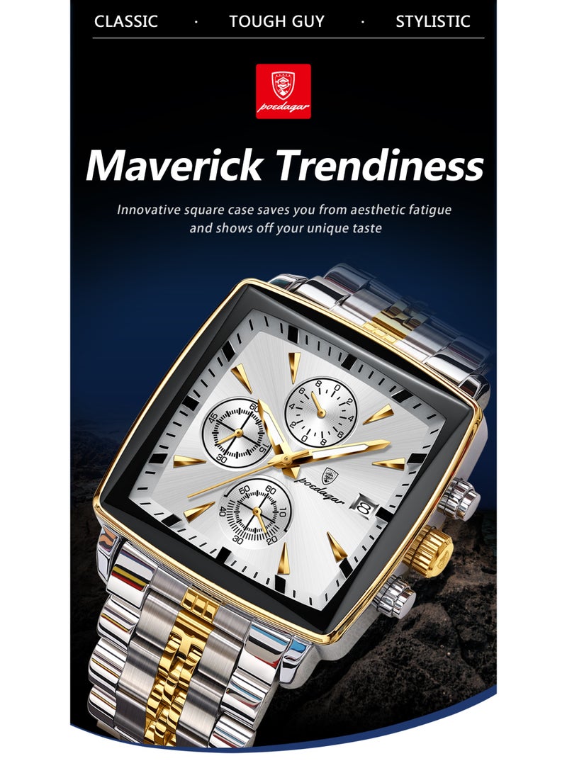 POEDAGAR ساعة رجال ساعة أعمال عصرية - Image 5