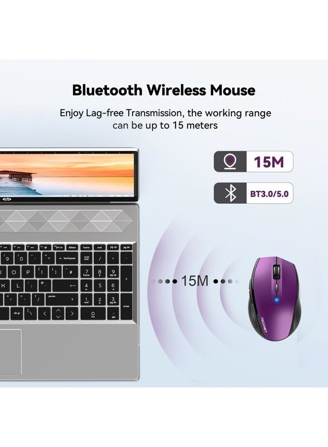 TECKNET Bluetooth Wireless Mouse (BM308) (Purple) - Image 3