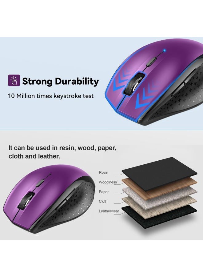 TECKNET Bluetooth Wireless Mouse (BM308) (Purple) - Image 5