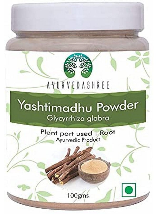 AYURVEDASHREE بودرة ياشتي مادهو من أيويرفيدا 100 جرام | بودرة العرقسوس الطبيعية | تدعم الرئتين والجلد والمعدة | عرقسوس | نباتي | غير معدّل وراثيًا | خالي من الغلوتين - Image 1