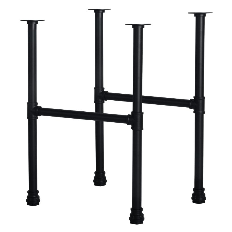 HouseAid 28 Inch Industrial Pipe Legs Rustic Iron Legs for Custom Tables and Furniture DIY Heavy Duty Metal Legs for Farmhouse Home Dcor Matte Black