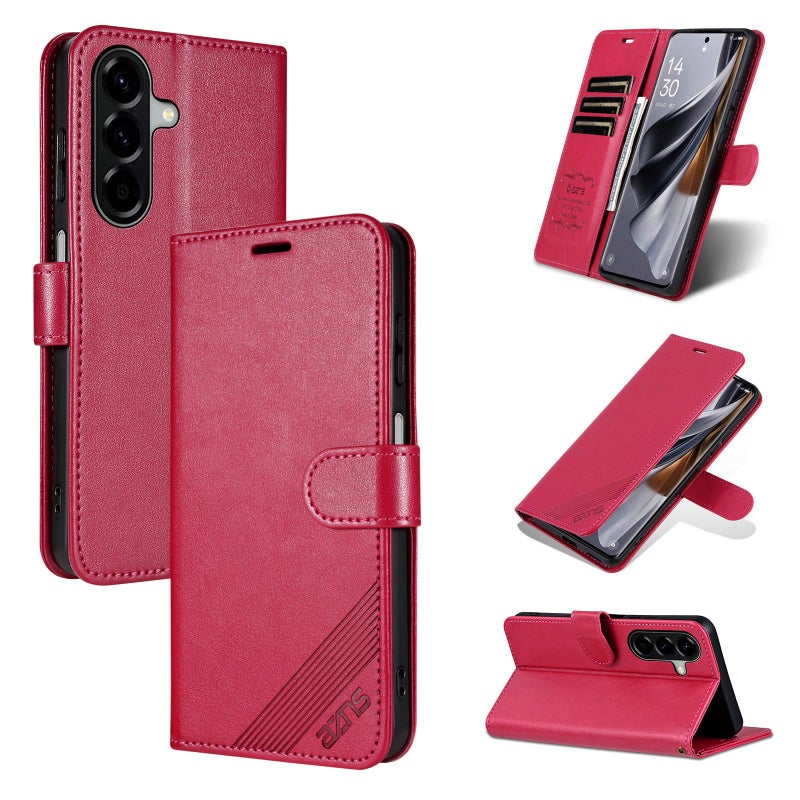 HuHa Protective Cover For Samsung Galaxy A26 5G AZNS Sheepskin Texture Flip Leather Phone Case(Red) - Image 1