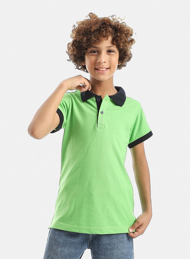 Red Circle Half sleeve polo t-shirt Kids Unisex - Image 1
