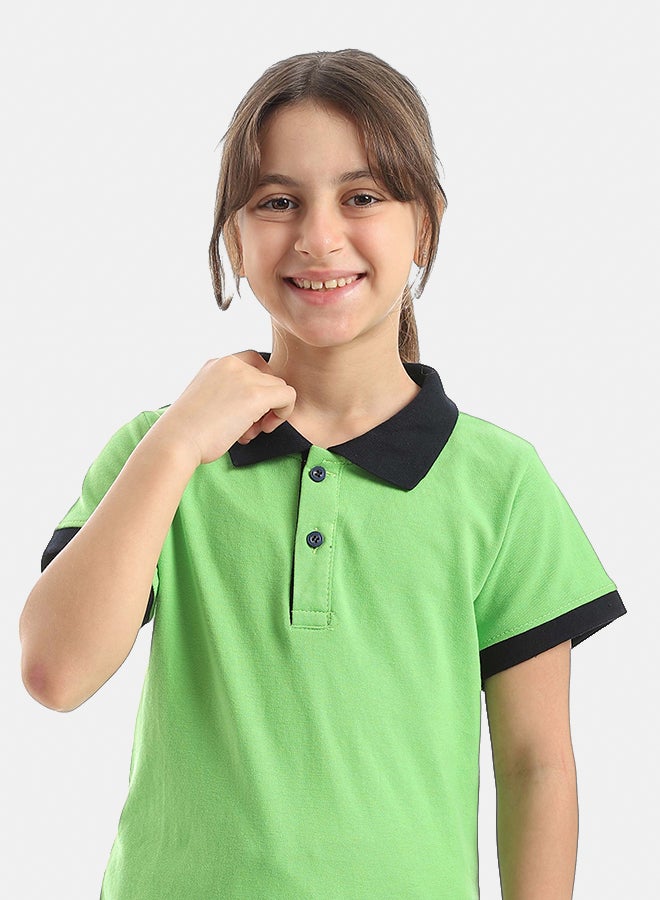 Red Circle Half sleeve polo t-shirt Kids Unisex - Image 2