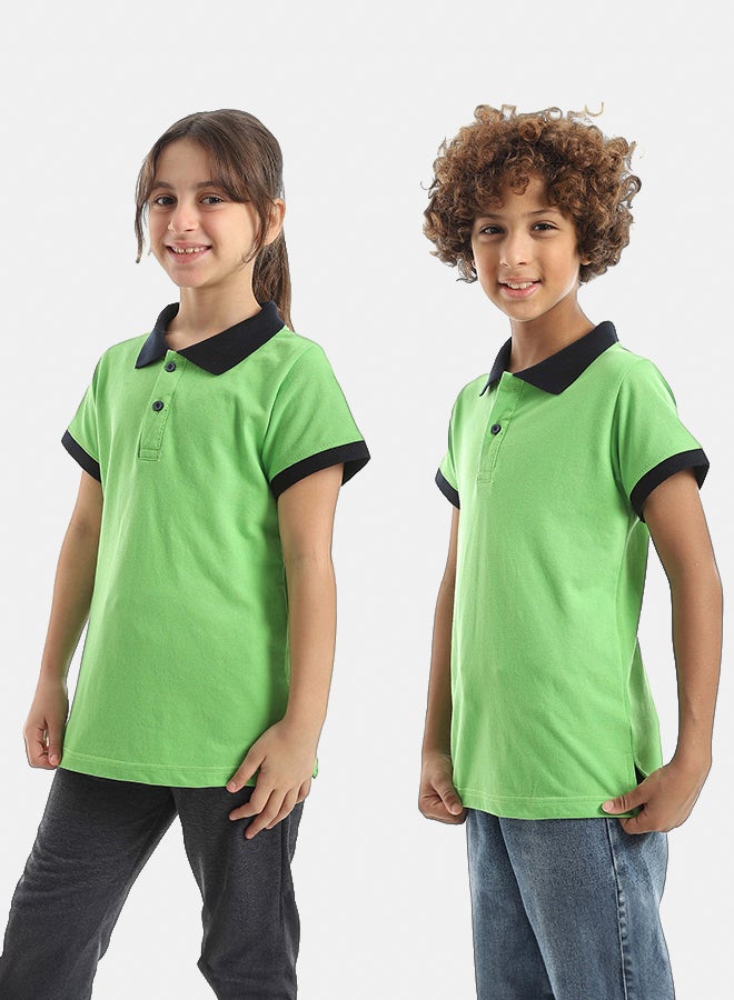 Red Circle Half sleeve polo t-shirt Kids Unisex - Image 3