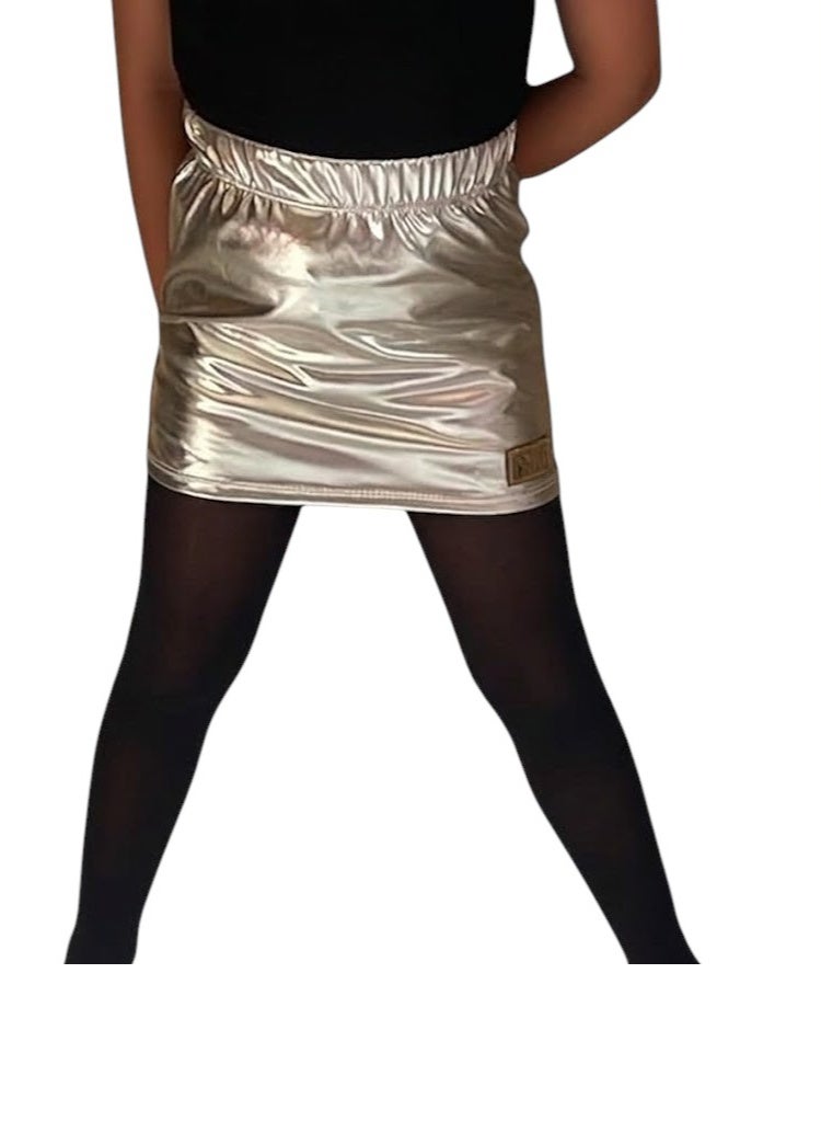 Pocket Girls Leather Lycra Disco Skirt