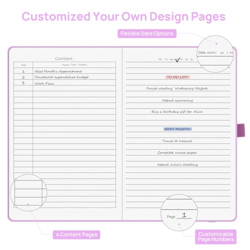 ONAVIA Lined Journal Notebooks for Work, Travel, College, A5 Size 100 GSM Thick Paper, Classic Ruled Journaling Notebook, Hardcover Notepad for Writing 160 Pages, 5.5 x 8.3 inch, Pink - Image 3