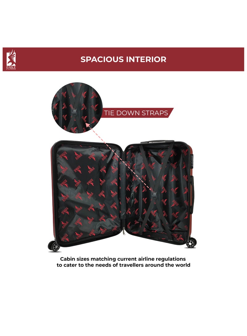Eagle Express Superior ABS Hard Trolley Luggage - 20 inch - Burgundy Red - Scratch-Resistant - Free Protective Cover - 1-Year Warranty - Image 5
