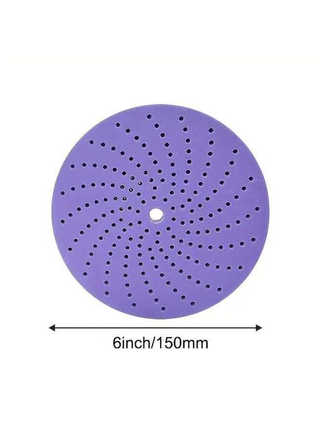 50pcs 80 Grits 6 Inch Purple Ceramic Sanding Discs Dust Free For Woodworking Metalworking - Image 3