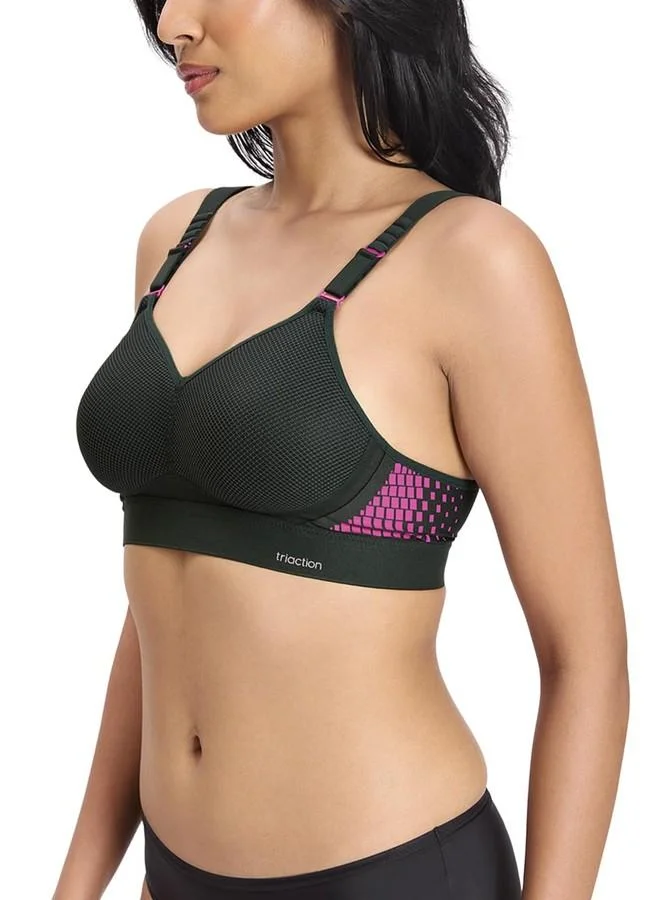 Triumph Triumph International Women's Light Padded | Wire Free | Triaction 38C Forest Green | Sports Bra | Pack of 1