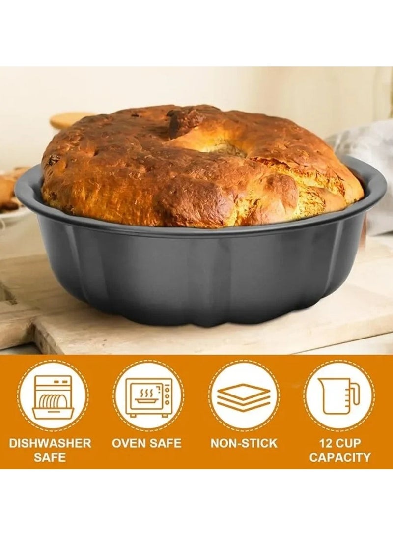 Carbon Steel Bundt Cake Pan 10inch Non-Stick Demoulding Chiffon Cake Pudding Mould for Kitchen Profession Baking Tools(Gold) - Image 3