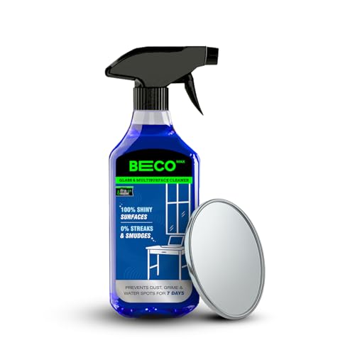 Beco Max | Glass and Multisurface Cleaner Liquid Spray - 500 ml | Maximum Clean | Zero Smudges | Suitable For Glass, Mirrors, Appliances, Furniture | Streak-Free Shine - Image 1