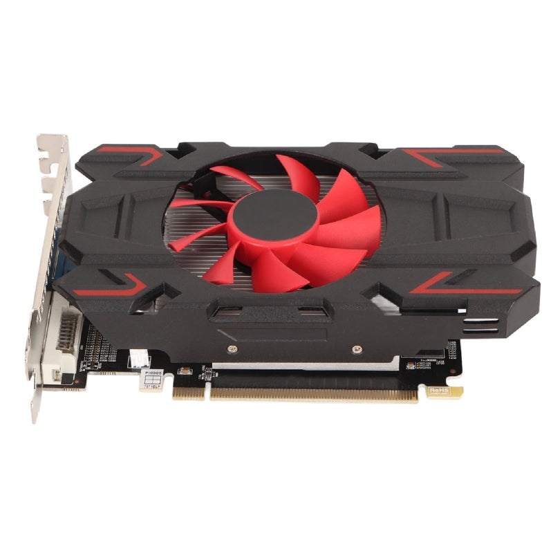 بطاقة رسومات HD7670 ذاكرة 4 جيجابايت DDR6 سعة ذاكرة 650 ميجاهرتز قلب 1800 ميجاهرتز - مروحة تبريد هادئة دقة 2560x1600 بطاقة رسومات PCI Express 2.0 للألعاب والمكتب المنزلي وإنشاء الوسائط - Image 2