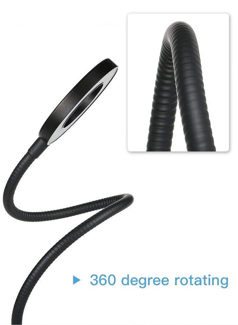 GGOOT Selfie Ring Light with Gooseneck Stand  Phone Holder, 3 Color 10-Level Dimmable LED Desk Lamp with Clamp, Clip-on Lights with Flexible Arm for Selfie, Web Conference, Live-Streaming, Reading and More - Image 3