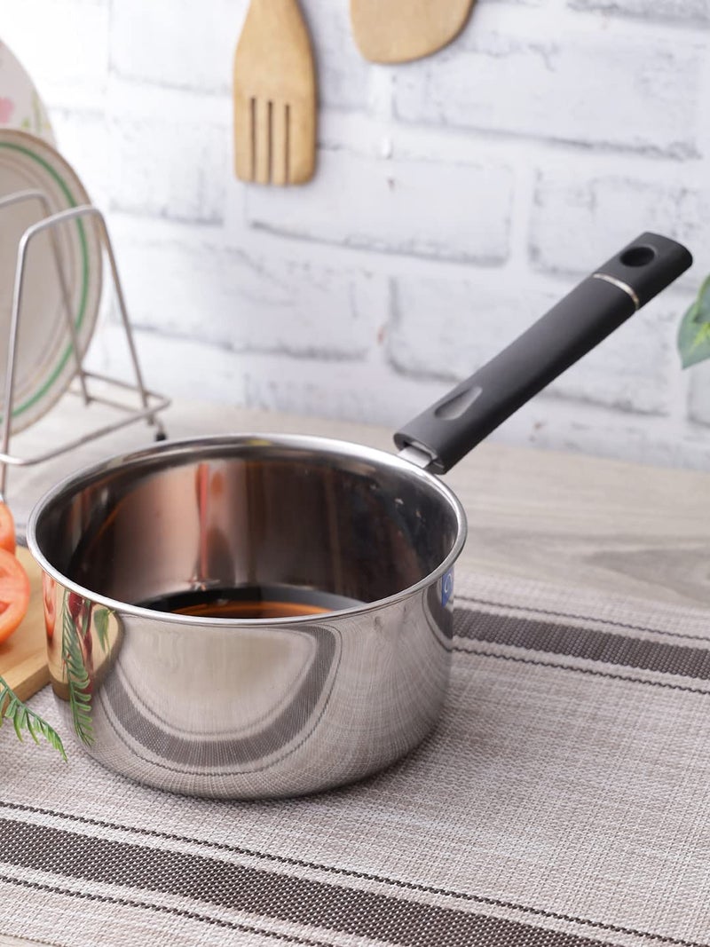 Neelam Neelam Premium Stainless Steel Saucepan with HeatResistant regular handle 800 ml Dishwasher Safe Durable Easy to Clean Perfect for Cooking Sauces Soups and Stews 1 Piece - Image 1