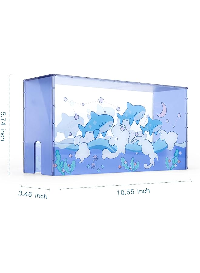 GEEKSHARE Cute Shark Acrylic Clear Dust Display Box Cover For Switch/Oled Dock Assemble Waterproof Cover Case Compatible With Switch/Oled Charging Dock Accessories - Image 5