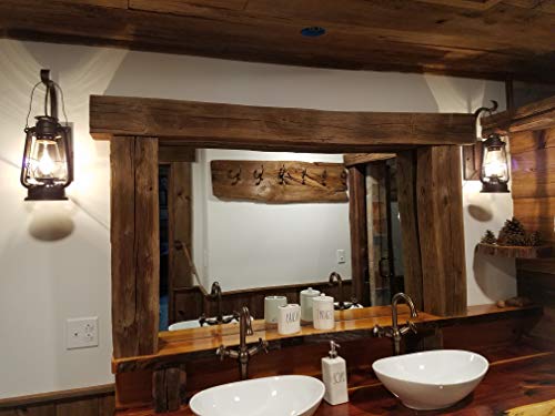 Muskoka Lifestyle Products Wall Sconce Lantern Light, Vintage Rustic Patina Set of 2 Wall Light Fixtures, Hardwired with LED Bulb and Mounting Hardware Included - Image 2