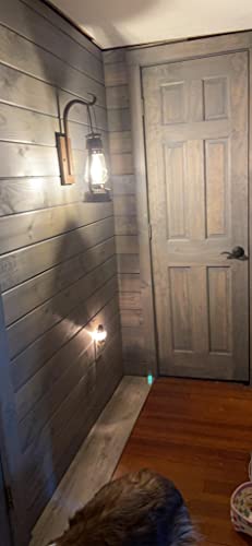 Muskoka Lifestyle Products Wall Sconce Lantern Light, Vintage Rustic Patina Set of 2 Wall Light Fixtures, Hardwired with LED Bulb and Mounting Hardware Included - Image 3