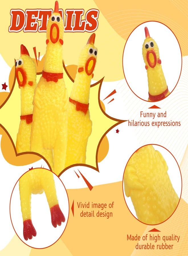 Zddaoole 20 Pcs Rubber Chicken,Screaming Chicken,Squeeze Chicken,Yellow Rubber Squawking Dog Toys,Prank Novelty Noise Toy - Image 3