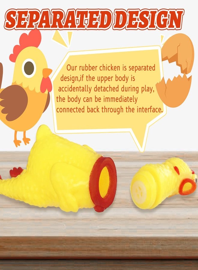 Zddaoole 20 Pcs Rubber Chicken,Screaming Chicken,Squeeze Chicken,Yellow Rubber Squawking Dog Toys,Prank Novelty Noise Toy - Image 5
