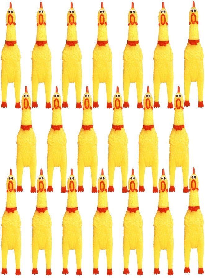 Zddaoole 20 Pcs Rubber Chicken,Screaming Chicken,Squeeze Chicken,Yellow Rubber Squawking Dog Toys,Prank Novelty Noise Toy - Image 1