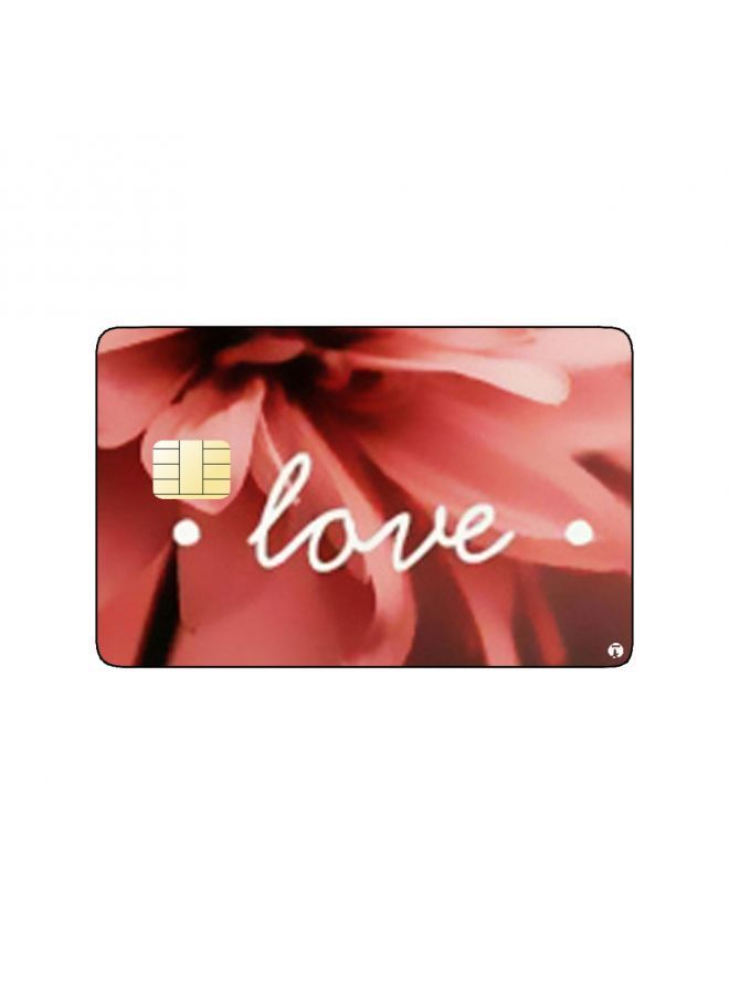 RKN PRINTED BANK CARD STICKER Beautiful Pink Flowers Drawing - Image 2
