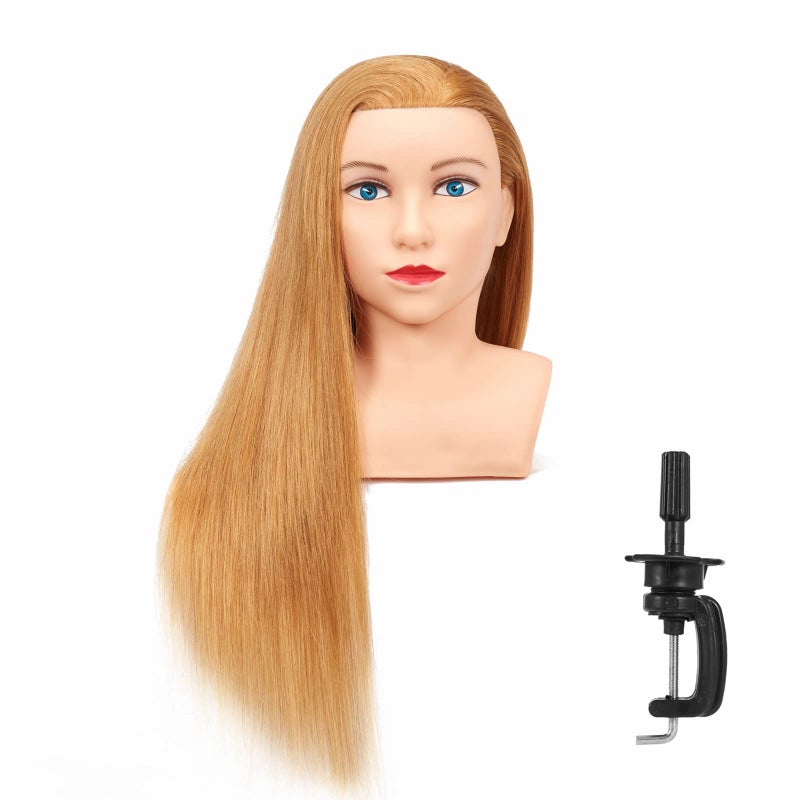 Hairingrid Mannequin Head 2830100 Human Hair Hairdresser Cosmetology Mannequin Manikin Training Head Hair and Free Clamp Holder R71619W2724