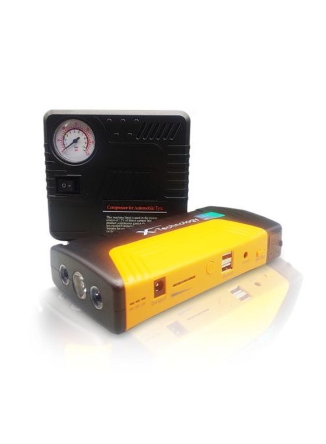 اكس تكنولوجي باور بانك 1601 مزود بكمبروسر لنفخ الإطارات وشحن الأجهزة - Image 3