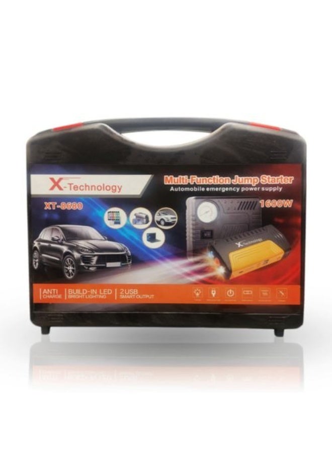 اكس تكنولوجي باور بانك 1601 مزود بكمبروسر لنفخ الإطارات وشحن الأجهزة - Image 1