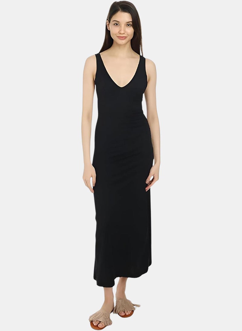 Dahab Cotton Plain Sleeveless V-Neck Full Slip - Image 2