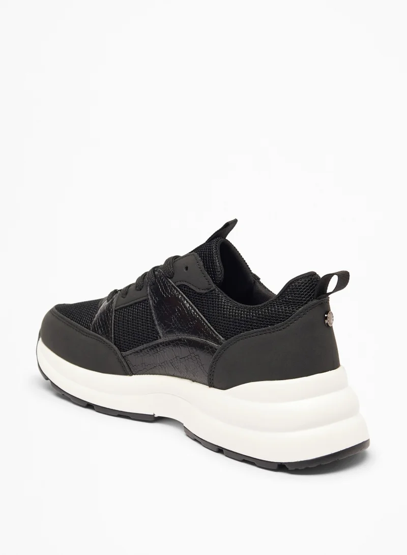 Flora Bella By Shoexpress Womens Textured Lace Up Low Ankle Casual Sneakers By Shoexpress