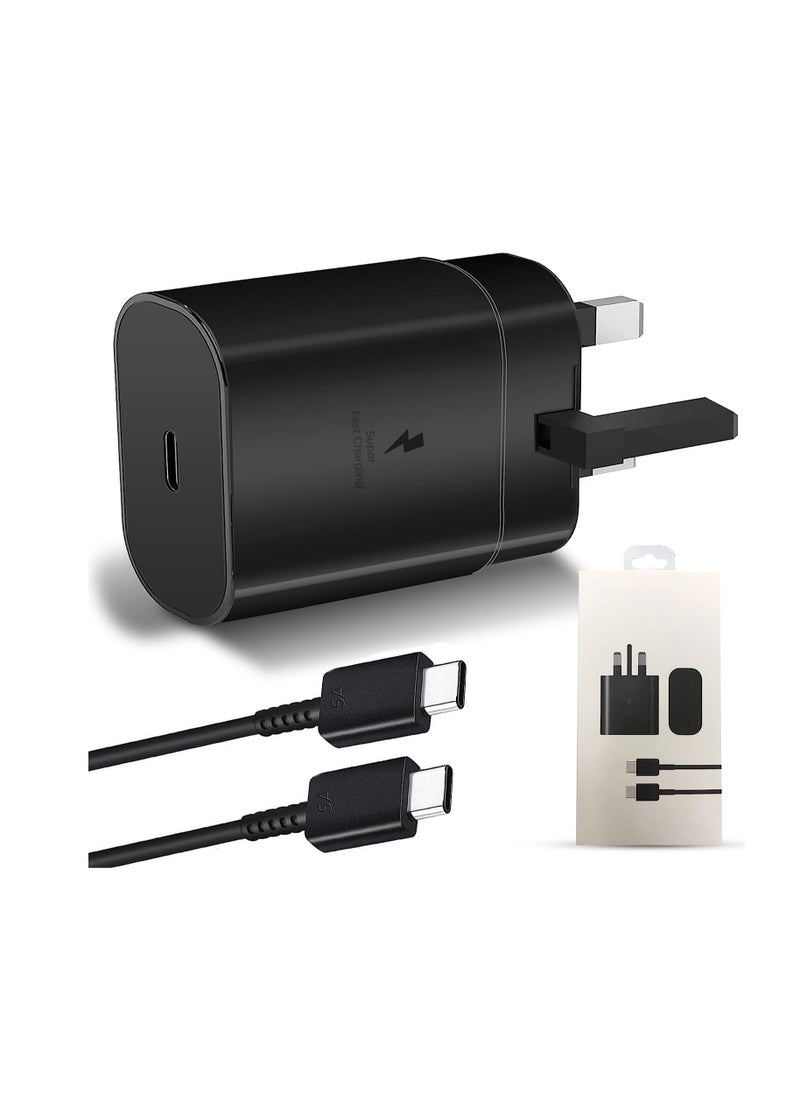 Generic - 45W USB C Super Fast Charger  UK Plug for Samsung Galaxy S24 Ultra/S23+/S22/S22 Ultra/S21+/S21/S20/Note20/Note10/S10/A16/A15/A14/A13/A36/A35/A34/A33/A32/A73/A72/A71/A70/A56/A55/A54/A53/A52/A51,Galaxy Tab S7/S7+/S8/S8+/S9 Ultra/S10/S10 +/S10 Ultra,PPS Charger with 4 ft USB C Fast Charger Cable - Image 1