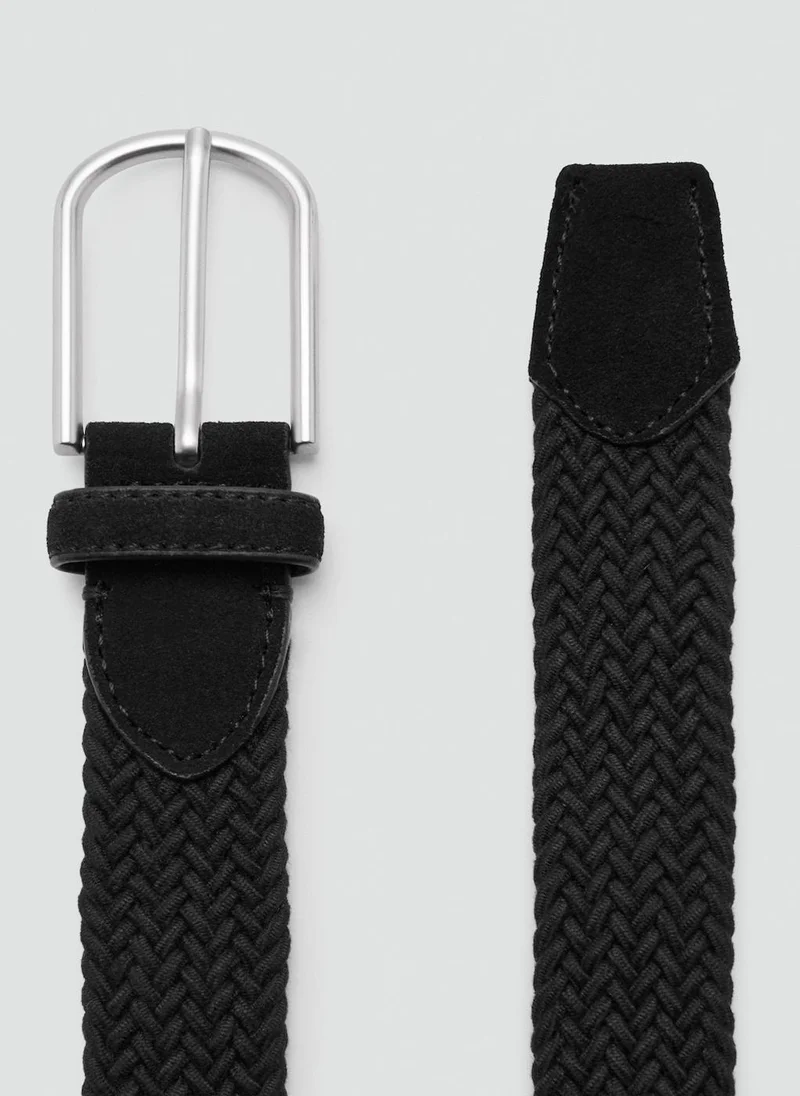 Mango Man 99-NEGRO Braided Elastic Belt for Men | Best Price UAE