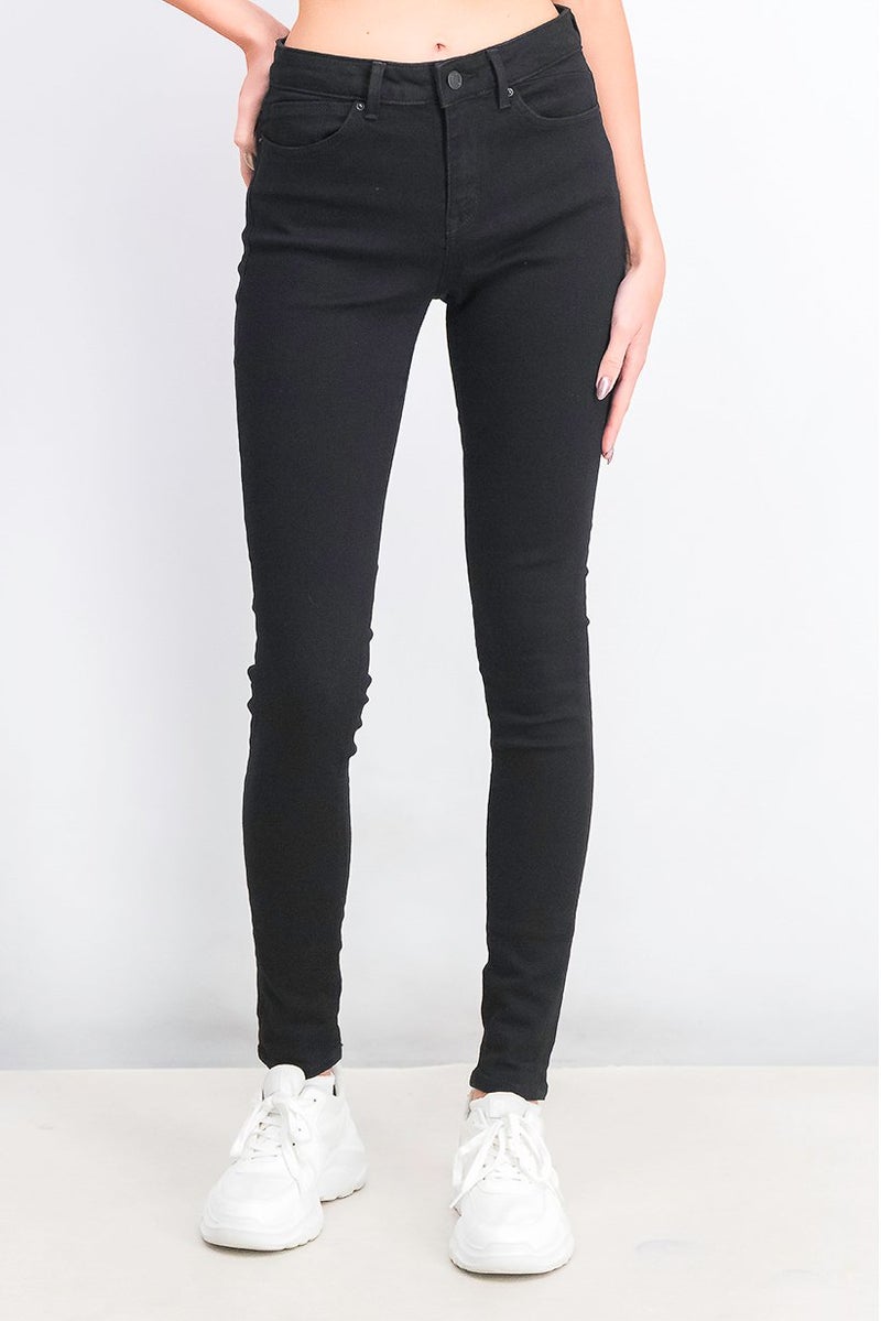 ESPRIT جينز دنيم ضيق للنساء بحلقات حزام، أسود - Image 1