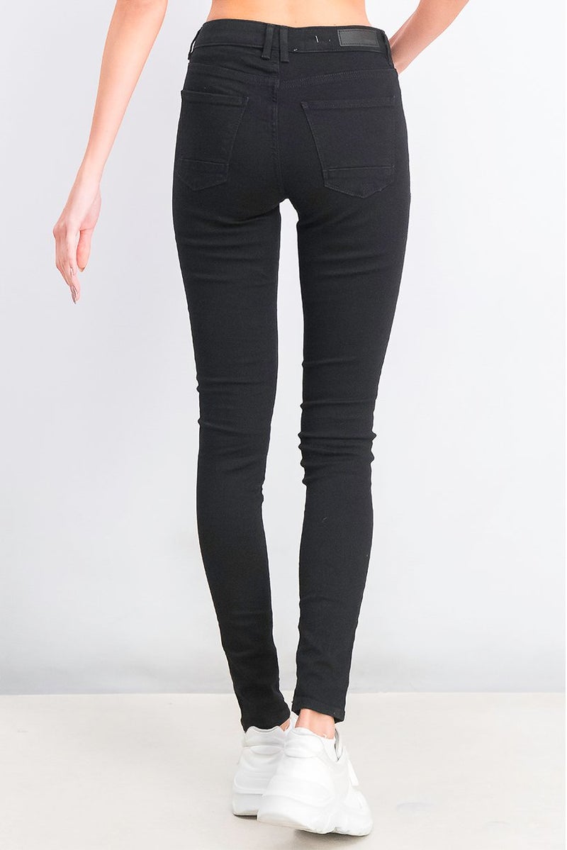 ESPRIT جينز دنيم ضيق للنساء بحلقات حزام، أسود - Image 2