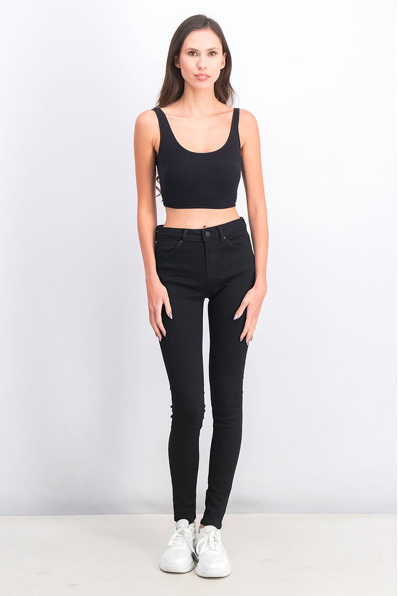 ESPRIT جينز دنيم ضيق للنساء بحلقات حزام، أسود - Image 4