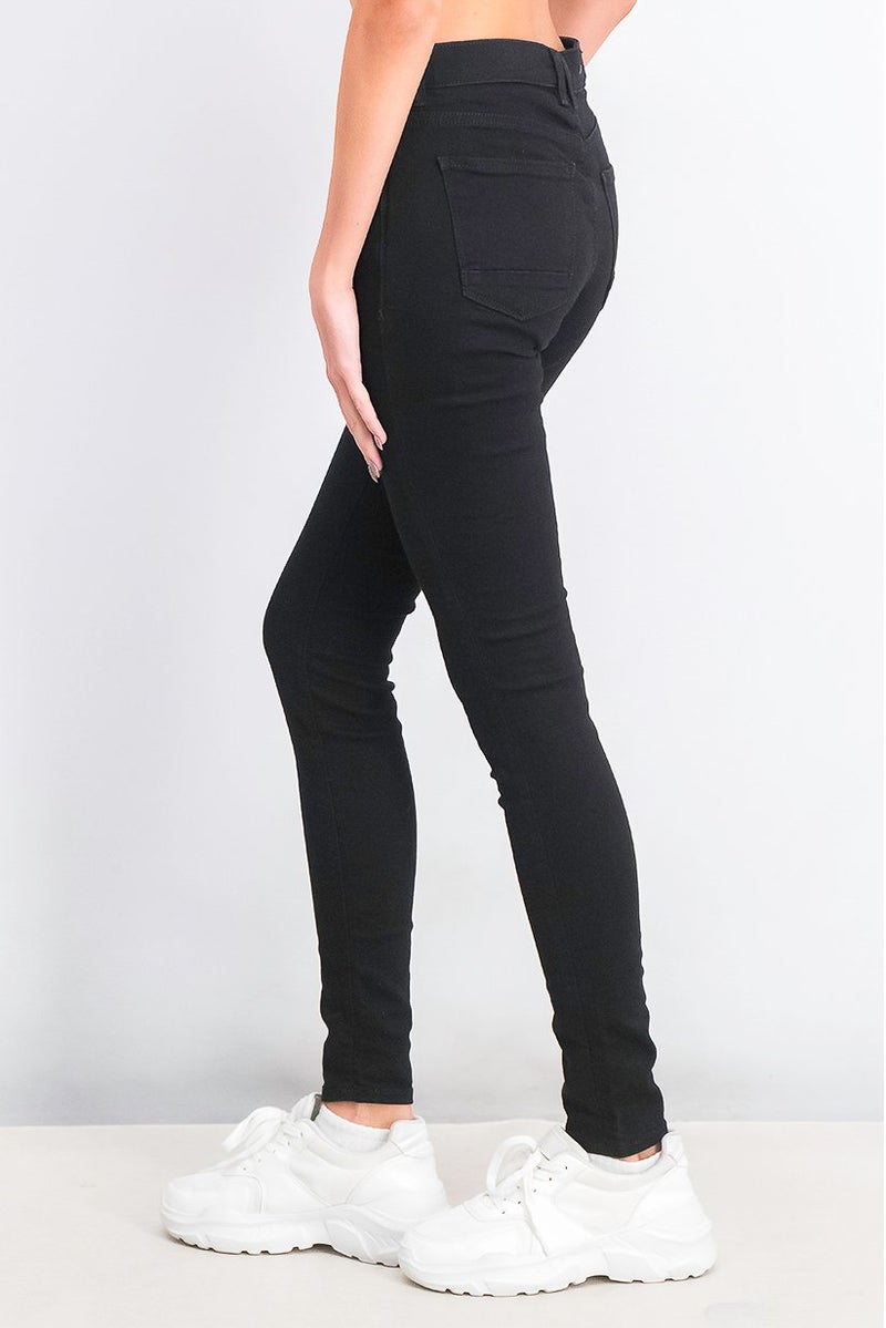 ESPRIT Women Skinny Fit Belt Loops Denim Jeans, Black - Image 3