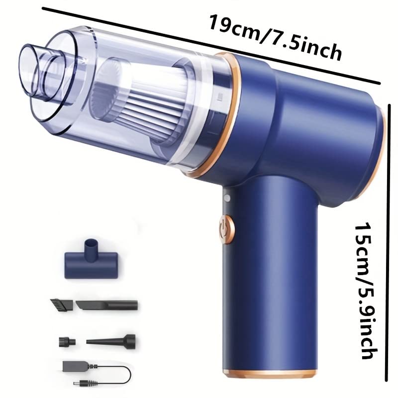 SMILEDRIVE Mini Vacuum Cleaner Wireless Car Vacuum Cleaner Home Sofa 2 in 1 Blower and Vacuum Cleaner Rechargeable 8000PA Powerful Vacuuming Device - Image 3