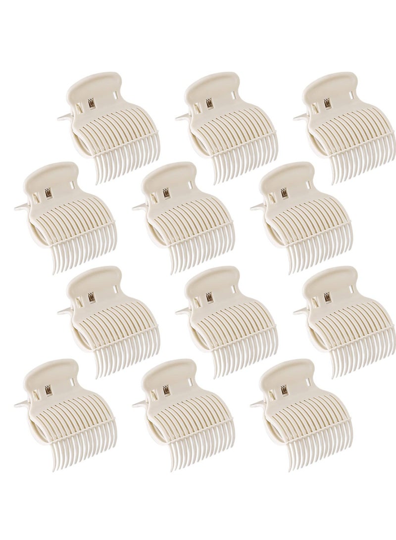 GNAFOTU 12 Pcs Hair Curler Claw Clips, Plastic Hot Roller Clips Replacement Hair Perm Insulation Clip Safety & Heat Resistance Heated Roller Clips for Women Girls Hair Section Styling Hair Salon  - Image 1