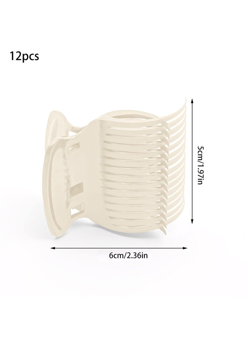 GNAFOTU 12 Pcs Hair Curler Claw Clips, Plastic Hot Roller Clips Replacement Hair Perm Insulation Clip Safety & Heat Resistance Heated Roller Clips for Women Girls Hair Section Styling Hair Salon  - Image 5
