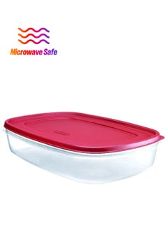 Rubbermaid Dishwasher and Microwave Safe Food Storage Container Clear and Red 1.5 Gal 6137749  - Image 1