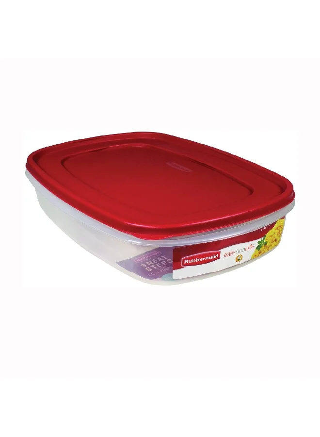Rubbermaid Dishwasher and Microwave Safe Food Storage Container Clear and Red 1.5 Gal 6137749